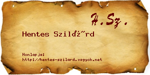 Hentes Szilárd névjegykártya