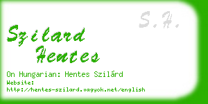 szilard hentes business card