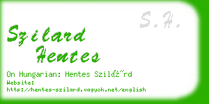 szilard hentes business card